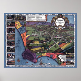 ロサンゼルス，カリフォルニア州アンティーク航空市地図 ポスター