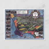 ロサンゼルス,カリフォルニア州アンティーク航空市地図 ポストカード (正面)