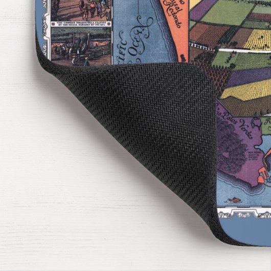 ロサンゼルス,カリフォルニア州アンティーク航空市地図 マウスパッド (コーナー)