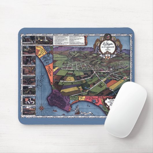 ロサンゼルス,カリフォルニア州アンティーク航空市地図 マウスパッド (マウス)