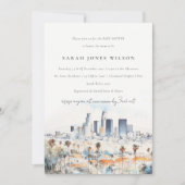 ロサンゼルス、カリフォルニア州水彩赤ちゃんシャワー 招待状 (正面)