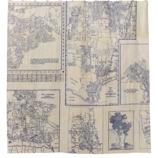 ロサンゼルス、カリフォルニア シャワーカーテン (正面)