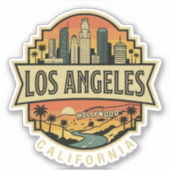 ロサンゼルス カリフォルニア スカイライン ビンテージ トラベル シール (正面)