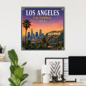 🌴 ロサンゼルス カリフォルニア ハリウッドの思い出 🌴 ポスター (ホームオフィス)