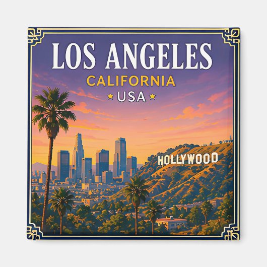 🌴 ロサンゼルス カリフォルニア ハリウッドの思い出 🌴 マグネット (正面)