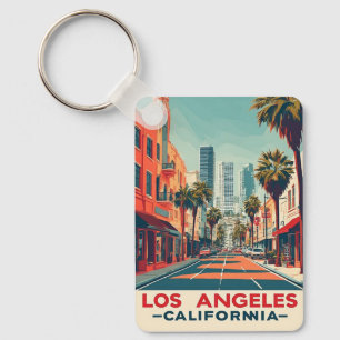 ロサンゼルス カリフォルニア レトロ トラベル キーホルダー