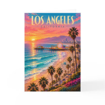 ロサンゼルス カリフォルニア 夕焼け トラベルポスター