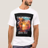 ロサンゼルス カリフォルニア Tシャツ - ゴールデンコーストの雰囲気 (正面)