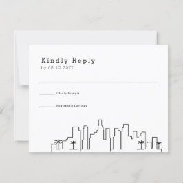 ロサンゼルス、カリ結婚ズ |スタイル化されたスカイラインRSVP 出欠カード