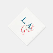 ロサンゼルス ガール ロサンゼルス モダン ミニマリスト プレーン スタンダードカクテルナプキン (角)