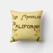 ロサンゼルス、ケシの枕が付いているカリフォルニア クッション (裏面)