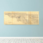 ロサンゼルス&サンガブリエル山脈の地図(1915) キャンバスプリント (インサイチュ (ウッドフロア))