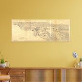 ロサンゼルス&サンガブリエル山脈の地図(1915) キャンバスプリント (インサイチュ (リビング))