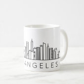 ロサンゼルス スカイライン - 都市景観デザイン コーヒーマグカップ (正面右)