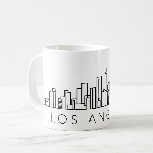ロサンゼルス スカイライン - 都市景観デザイン コーヒーマグカップ (正面左)