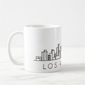 ロサンゼルス スカイライン - 都市景観デザイン コーヒーマグカップ (左)
