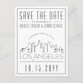 ロサンゼルス |スタイル設定されたスカイライン日付を保存 ポストカード (正面)