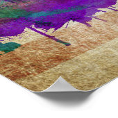 ロサンゼルス，ニューオーリンズ |水彩都市スカイライン ポスター (角)