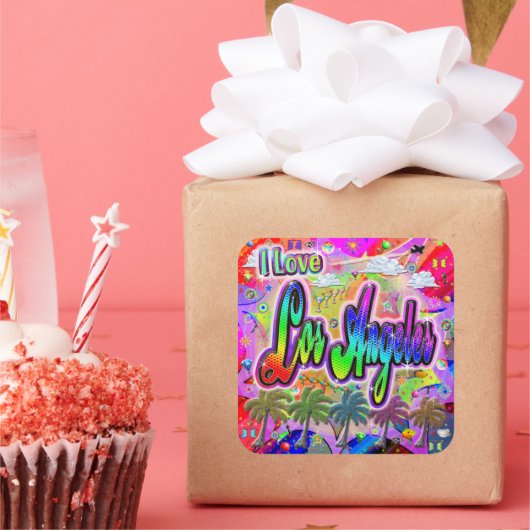 ロサンゼルス・ビスタエクスプレスステッカーが大好き! スクエアシール (パーティー)