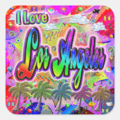 ロサンゼルス・ビスタ・エクスプレス・ステッカーが大好き! スクエアシール (正面)