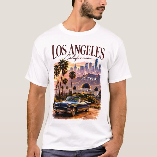 🤎 ロサンゼルス モダン カリフォルニア スカイライン スタイル 🤎 Tシャツ (正面)