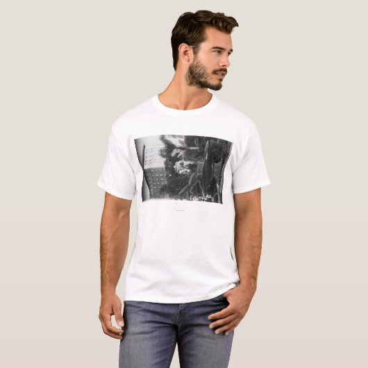 ロサンゼルス、死ぬ正方形のカリフォルニアの眺め Tシャツ (正面フル)