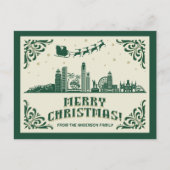 ロサンゼルス、CAスカイラインクリスマスホリデーポストカード シーズンポストカード (正面)