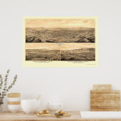 ロサンゼルス、CAパノラママップ – 1877 ポスター (キッチン)