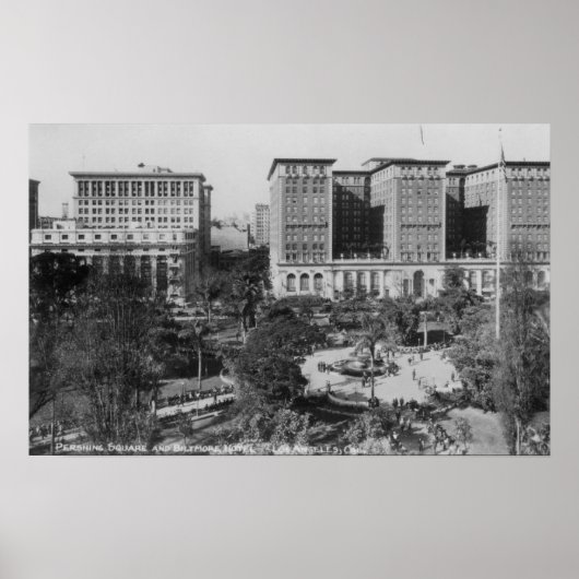 ロサンゼルス、CAペリシングスクエアとビルトモア ポスター (正面)