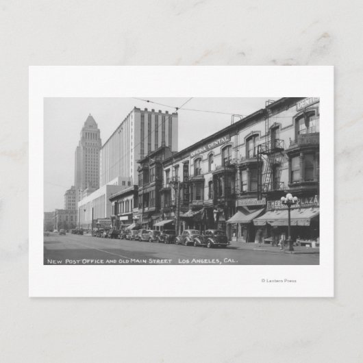 ロサンゼルス、CA郵便局とオールドメイン ポストカード (正面)