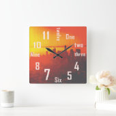 ロサンゼルス, CA,シティUrban Skyline Sunset, Tint, スクエア壁時計 (ホーム)