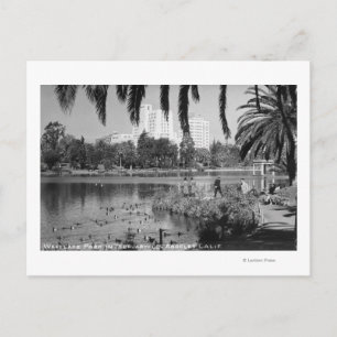 ロサンゼルス、CA West Lake Park in Winter ポストカード