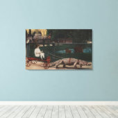 ロサンゼルス、CAAlligator FarmPulting Girl キャンバスプリント (インサイチュ (ウッドフロア))