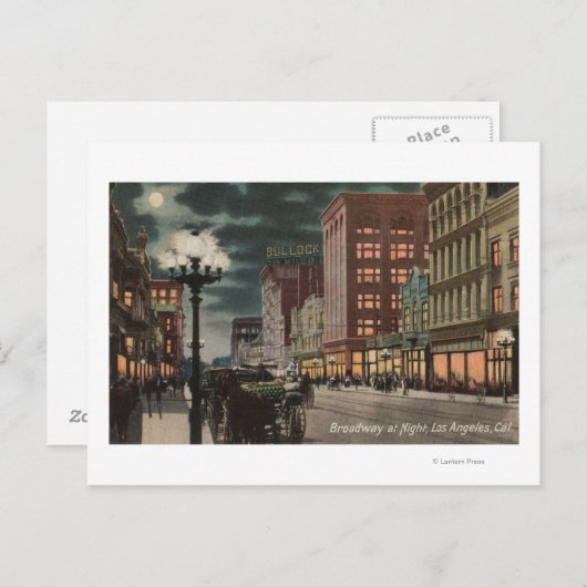 ロサンゼルス, CAStreetブロードウェイの表示 ポストカード (正面/裏面)