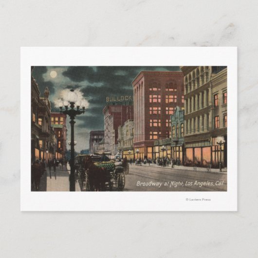 ロサンゼルス, CAStreetブロードウェイの表示 ポストカード (正面)