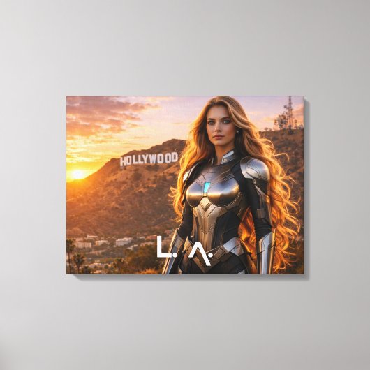 ロサンゼルス - LA キャンバスプリント (正面)