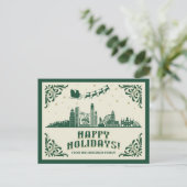 ロサンゼルスCAスカイラインハッピーホリデイズハガキ シーズンポストカード (スタンド正面)