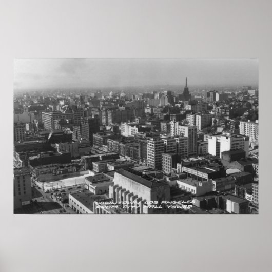 ロサンゼルスCAダウンタウンビュー – シティホール ポスター (正面)