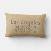ロサンゼルスCA緯度 ランバークッション (裏面)