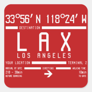 ロサンゼルスLAX国際的空港コードIATA スクエアシール