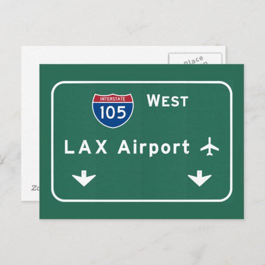 ロサンゼルスLAX空港I-105 W州連帯カリフォルニア- ポストカード (正面/裏面)