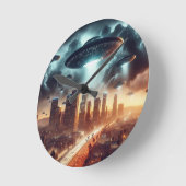 ロサンゼルスUFO侵攻 ラウンド壁時計 (傾斜)