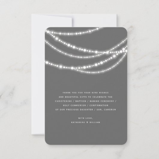 ロザリエレガントーのビーズとクロス宗教 サンキューカード (裏面)