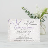 ロザリオとレース第一聖餐式バイオレット 招待状 (スタンド正面)