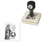 ロザリオと世界とファティマの我々の女性 ラバースタンプ (押印)