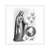 ロザリオと世界とファティマの我々の女性 ラバースタンプ (インプリント)