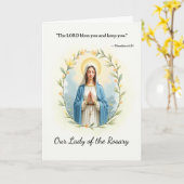 ロザリオの女神の平和と恵み カード (黄色い花)