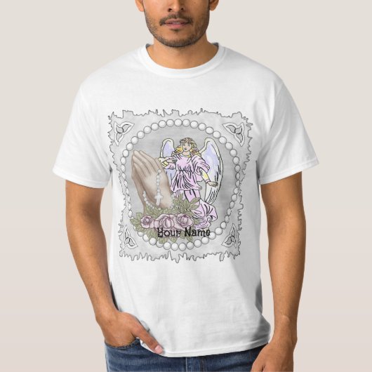 ロザリオを唱える天使Tシャツ Tシャツ (正面)