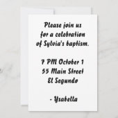 ロザリオドリームキャッチャー招待状 招待状 (裏面)