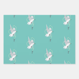 ロザリオ付き白い鳩 ラッピングペーパーシート